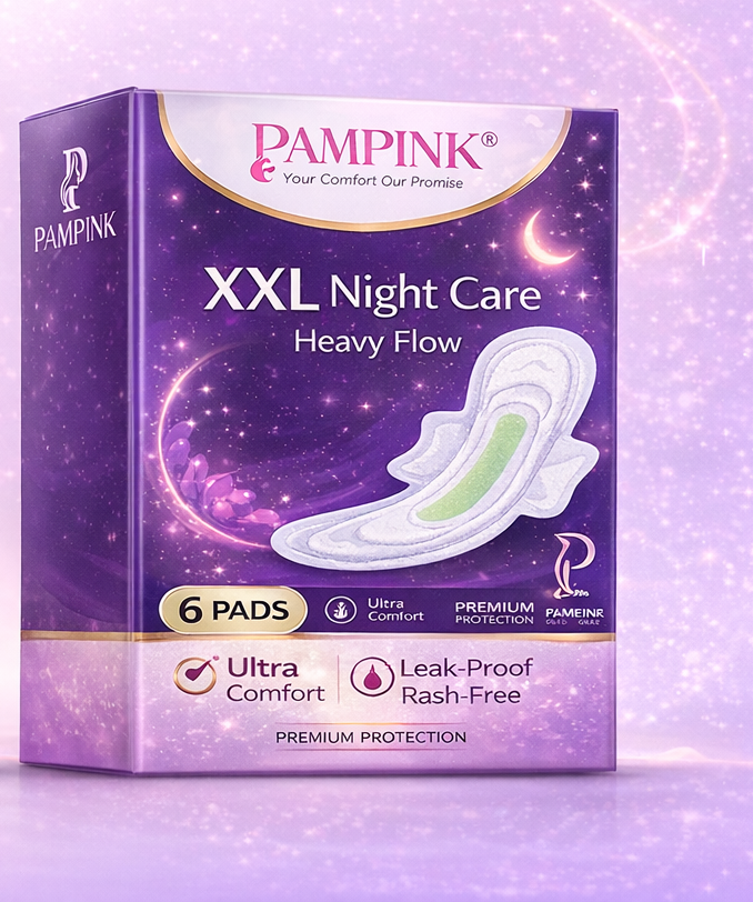 Pampink XXL sanitary pads pack of 6 extra long night protection